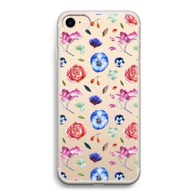 Bloemetjes: iPhone 7 Transparant Hoesje