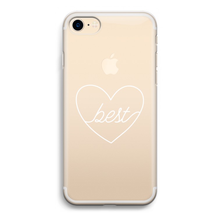 Best heart pastel: iPhone 7 Transparant Hoesje