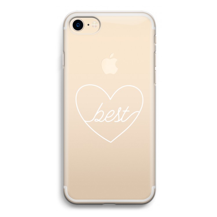 Best heart pastel: iPhone 7 Transparant Hoesje