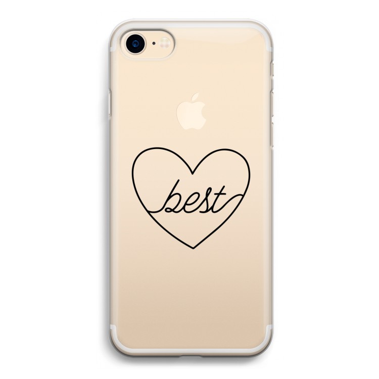 Best heart black: iPhone 7 Transparant Hoesje
