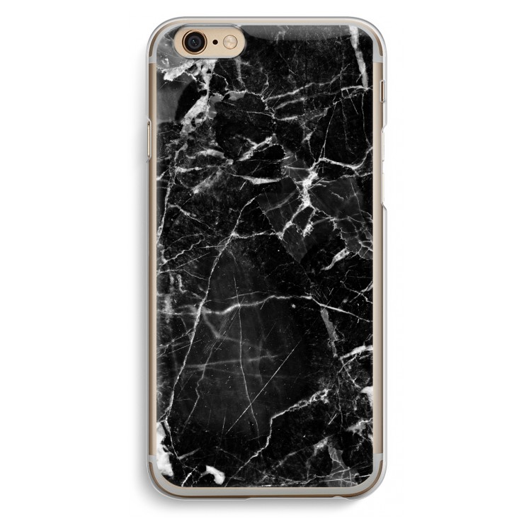 Zwart Marmer 2: iPhone 6 / 6S Transparant Hoesje