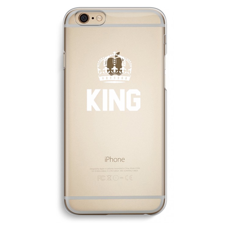 King zwart: iPhone 6 / 6S Transparant Hoesje