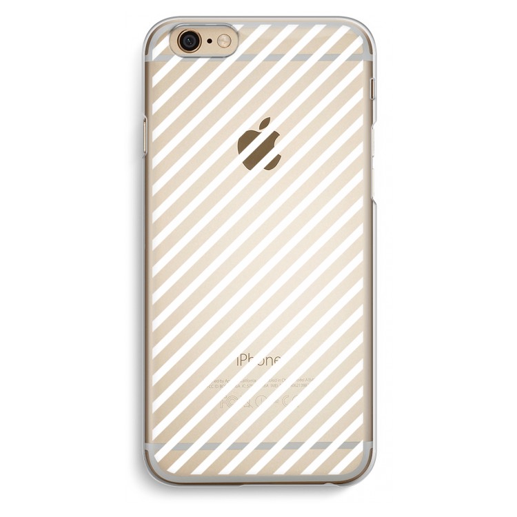 Strepen zwart-wit: iPhone 6 / 6S Transparant Hoesje