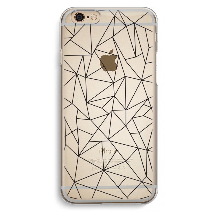 Geometrische lijnen zwart: iPhone 6 / 6S Transparant Hoesje