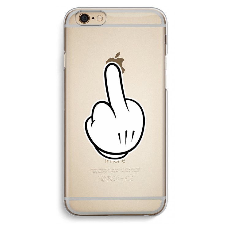 Middle finger black: iPhone 6 / 6S Transparant Hoesje