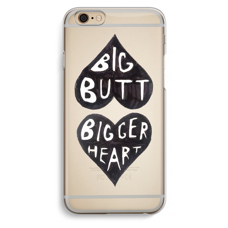 Big butt bigger heart: iPhone 6 / 6S Transparant Hoesje