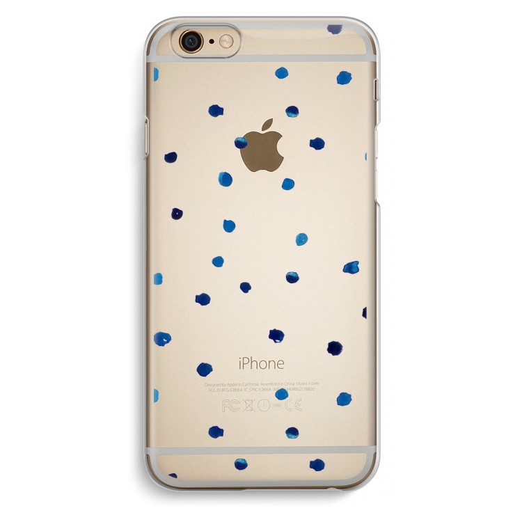 Blauwe stippen: iPhone 6 / 6S Transparant Hoesje