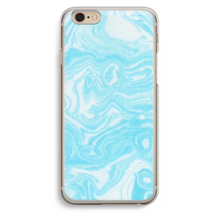 Waterverf blauw: iPhone 6 / 6S Transparant Hoesje