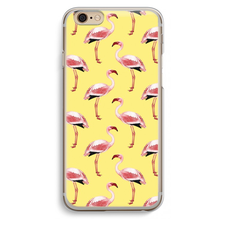 Flamingo's geel: iPhone 6 / 6S Transparant Hoesje