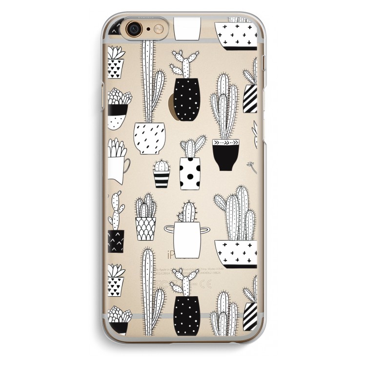 Cactusmotief: iPhone 6 / 6S Transparant Hoesje