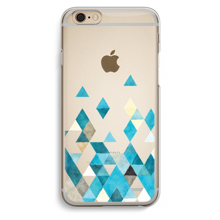 Gekleurde driehoekjes blauw: iPhone 6 / 6S Transparant Hoesje