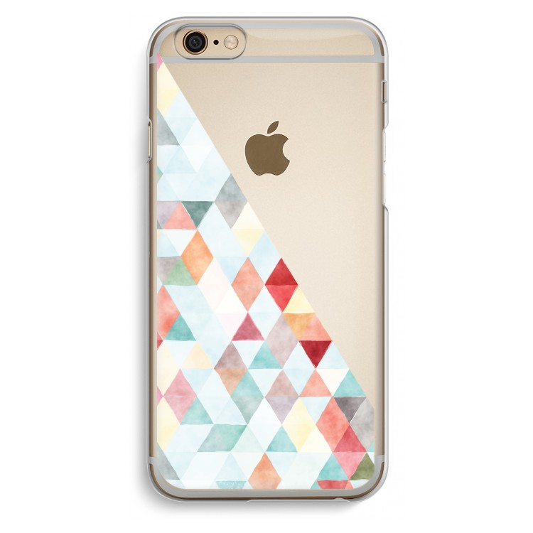 Gekleurde driehoekjes pastel: iPhone 6 / 6S Transparant Hoesje
