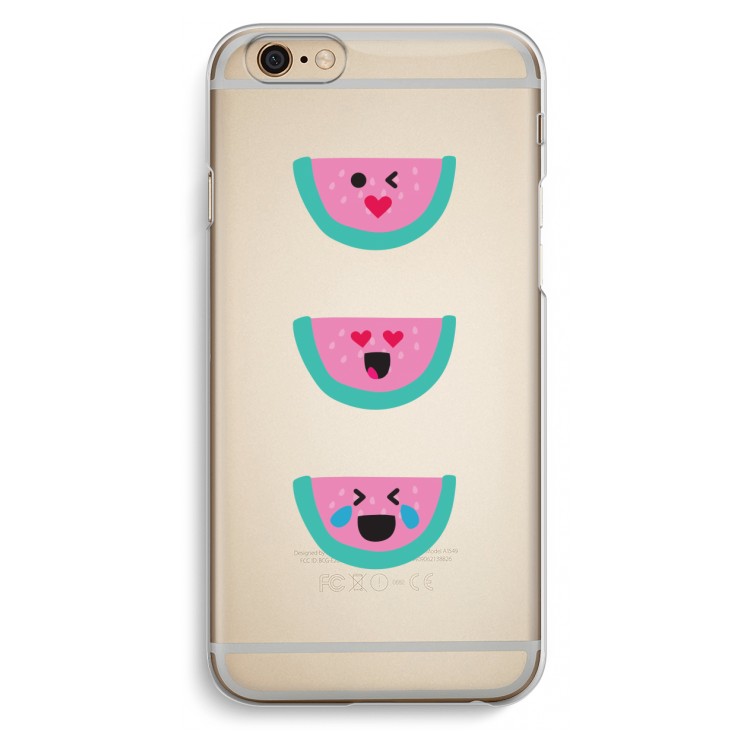 Smiley watermeloen: iPhone 6 / 6S Transparant Hoesje