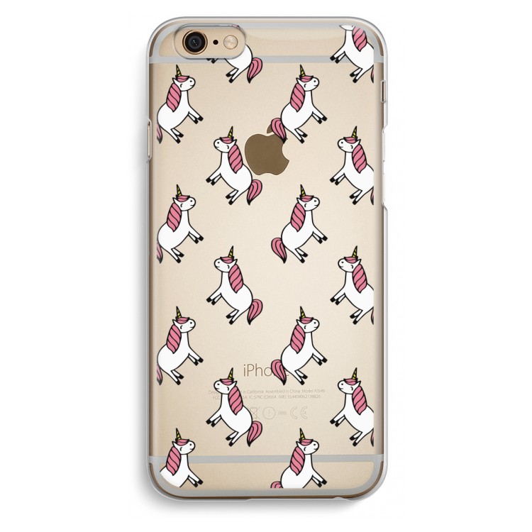 Eenhoorns overal: iPhone 6 / 6S Transparant Hoesje