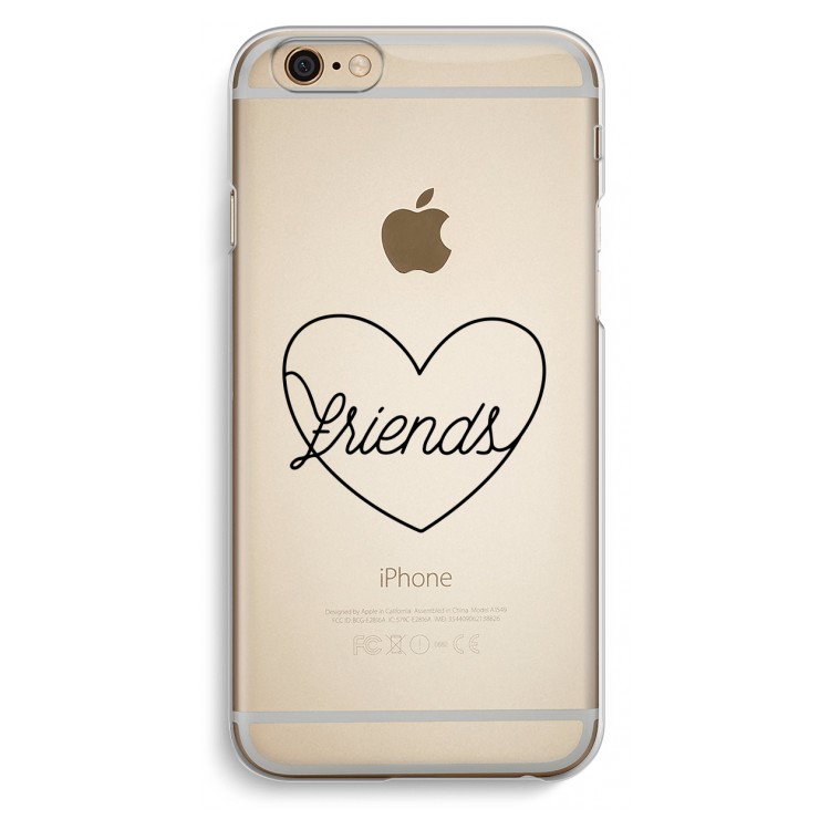 Friends heart black: iPhone 6 / 6S Transparant Hoesje