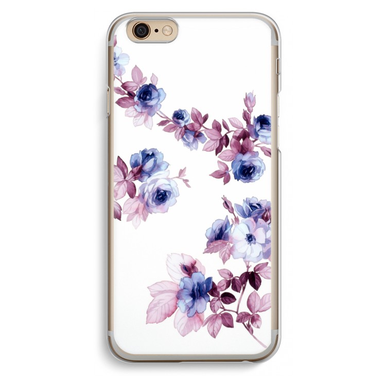 Waterverf bloemen: iPhone 6 / 6S Transparant Hoesje