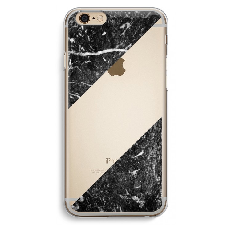Zwart marmer: iPhone 6 / 6S Transparant Hoesje