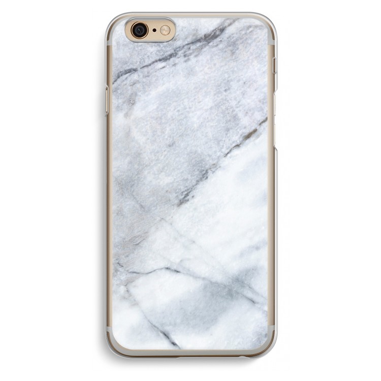 Witte marmer: iPhone 6 / 6S Transparant Hoesje