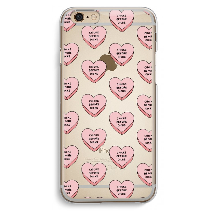 Chicks before dicks: iPhone 6 / 6S Transparant Hoesje