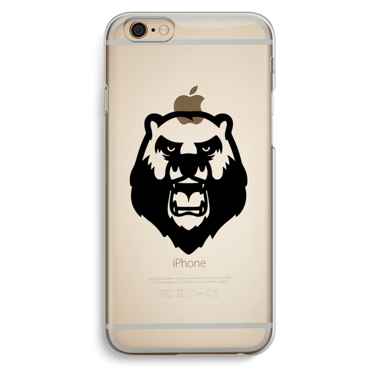 Angry Bear (black): iPhone 6 / 6S Transparant Hoesje