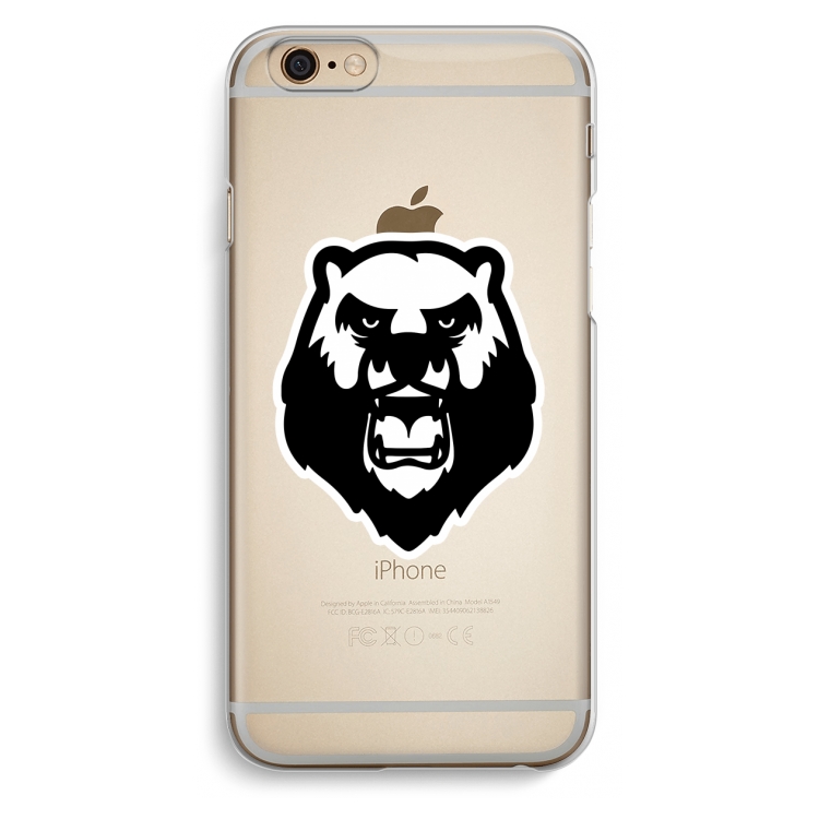 Angry Bear (white): iPhone 6 / 6S Transparant Hoesje