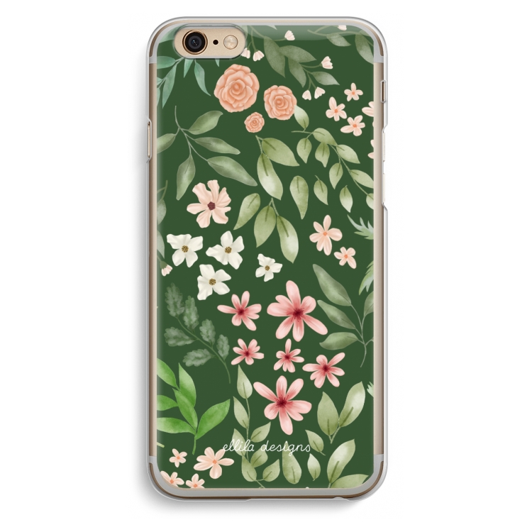 CaseCompany Botanical green sweet flower heaven: iPhone 6 / 6S Transparant Hoesje