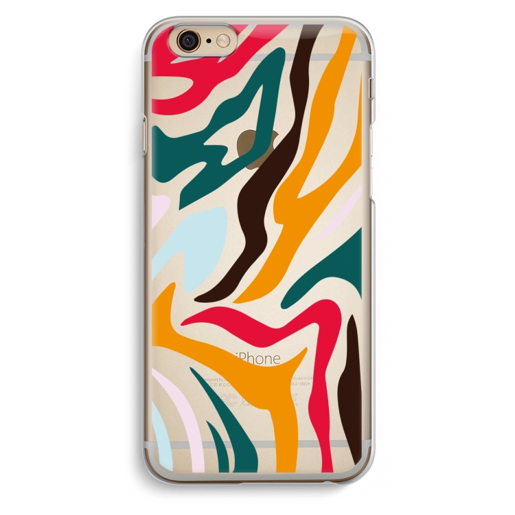 Colored Zebra: iPhone 6 / 6S Transparant Hoesje