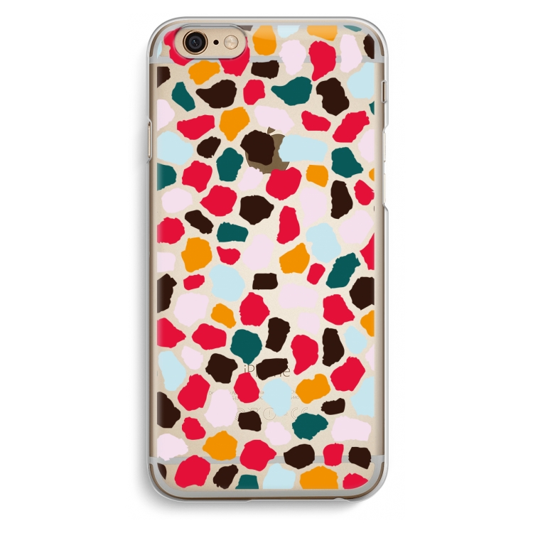 Colored Giraffe: iPhone 6 / 6S Transparant Hoesje