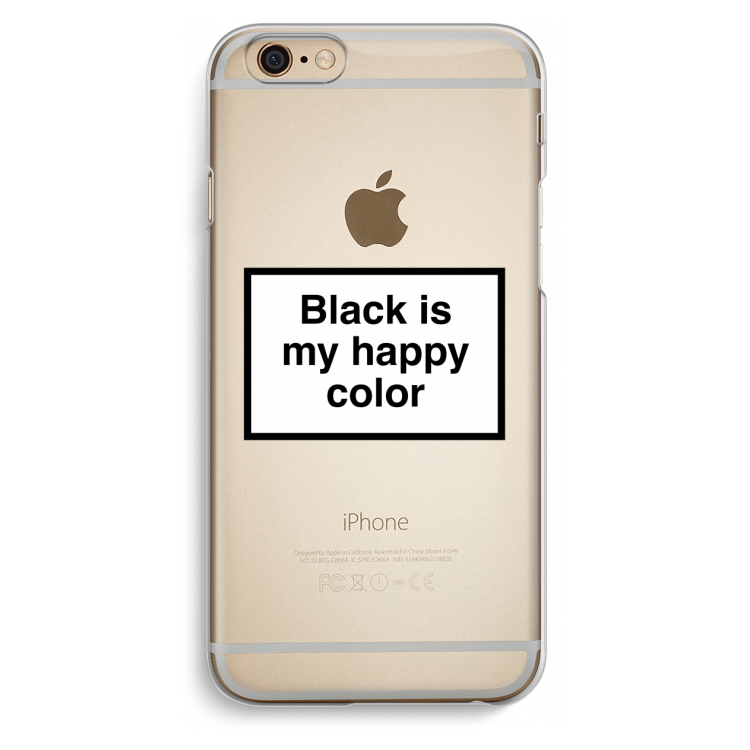Black is my happy color: iPhone 6 / 6S Transparant Hoesje