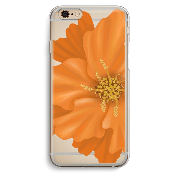 Orange Ellila flower: iPhone 6 / 6S Transparant Hoesje