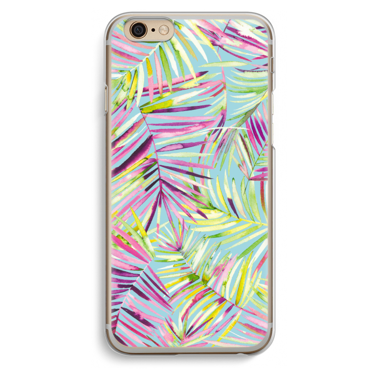 Tropical Palms Blue: iPhone 6 / 6S Transparant Hoesje
