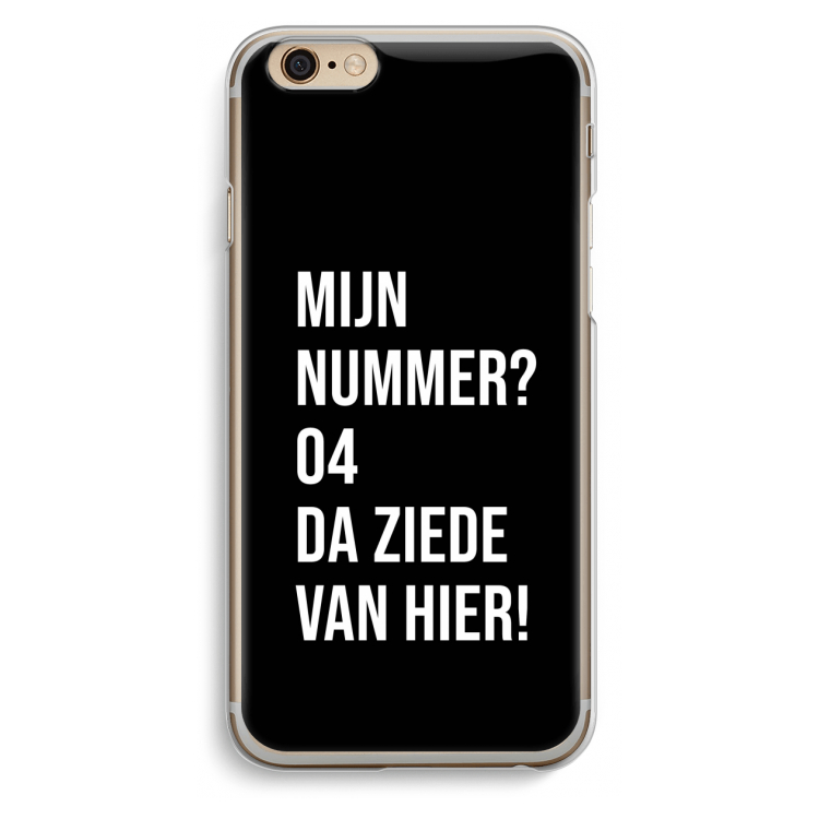 Da ziede van hier - Zwart: iPhone 6 / 6S Transparant Hoesje