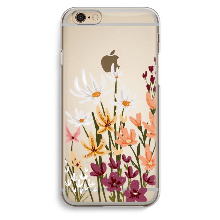 Painted wildflowers: iPhone 6 / 6S Transparant Hoesje