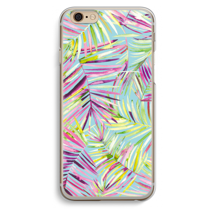 Tropical Palms Blue: iPhone 6 / 6S Transparant Hoesje