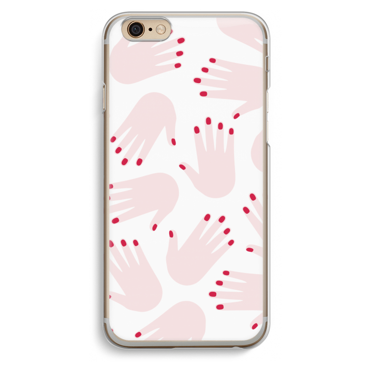 Hands pink: iPhone 6 / 6S Transparant Hoesje