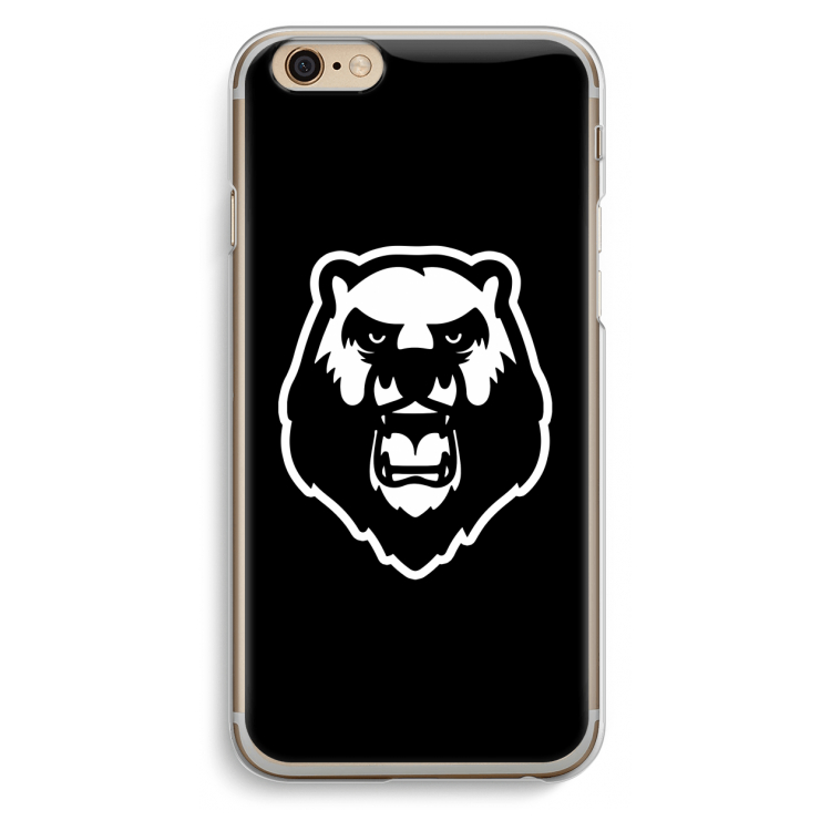 Angry Bear (black): iPhone 6 / 6S Transparant Hoesje