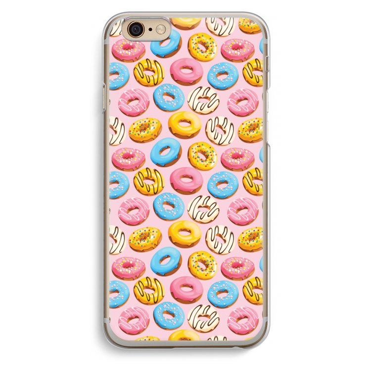 Pink donuts: iPhone 6 / 6S Transparant Hoesje