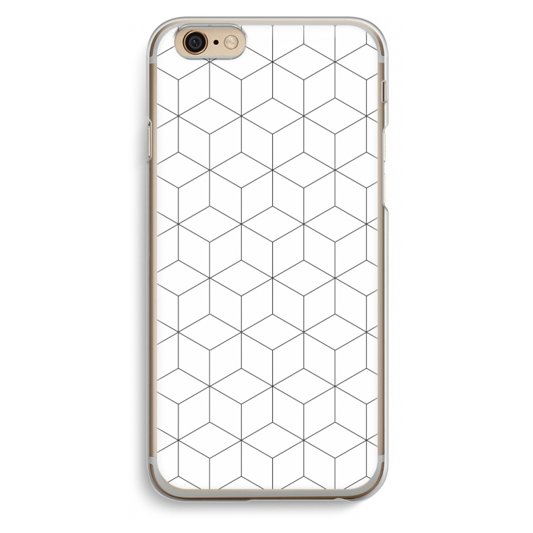 Zwart-witte kubussen: iPhone 6 / 6S Transparant Hoesje