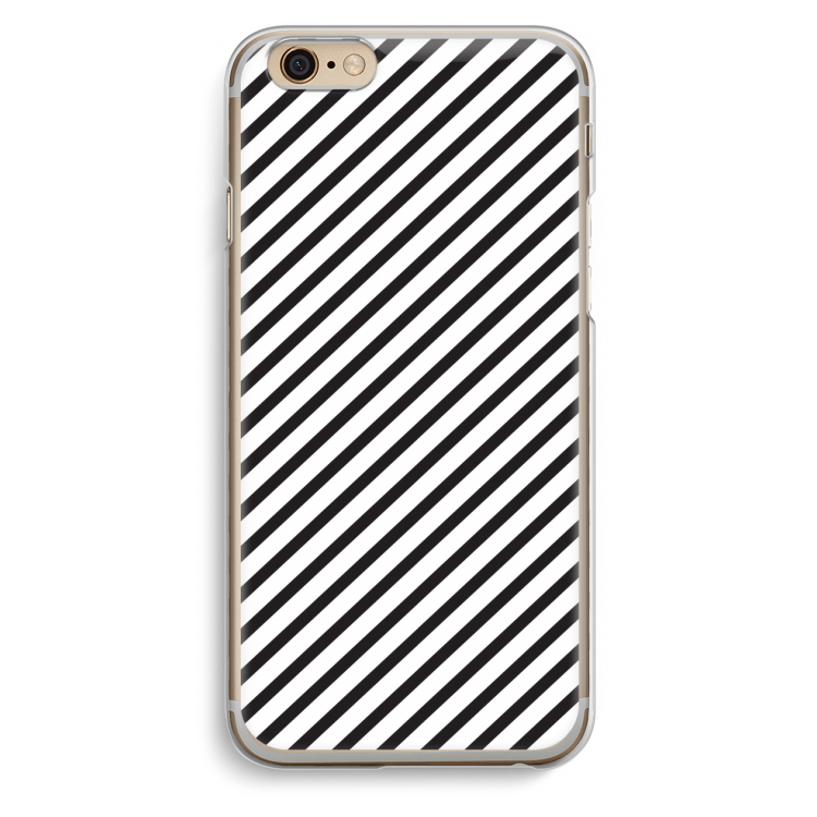 Strepen zwart-wit: iPhone 6 / 6S Transparant Hoesje