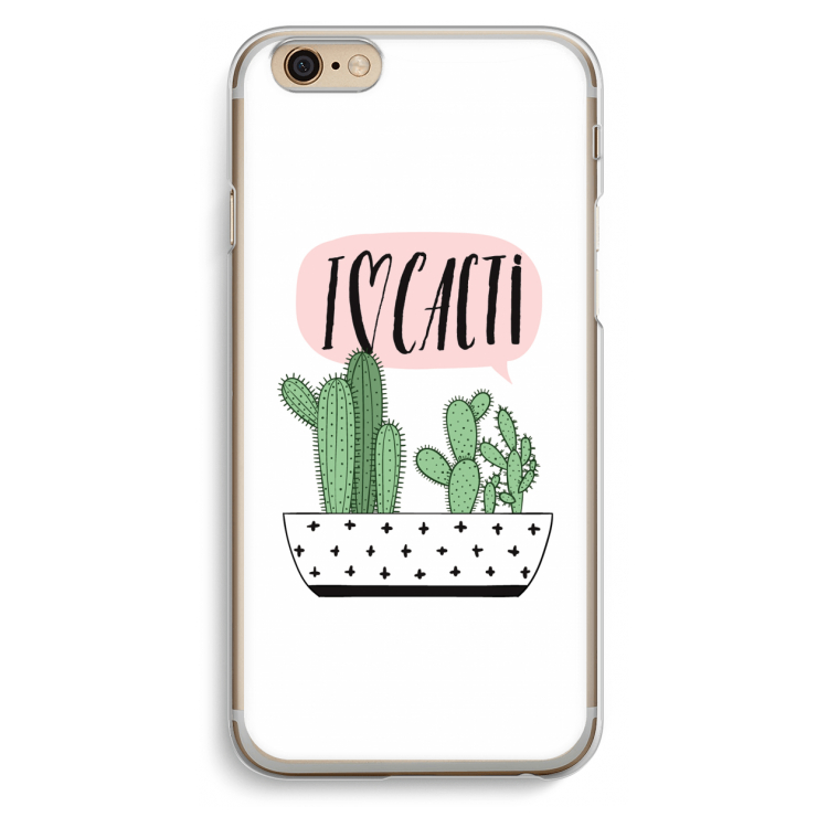 I love cacti: iPhone 6 / 6S Transparant Hoesje
