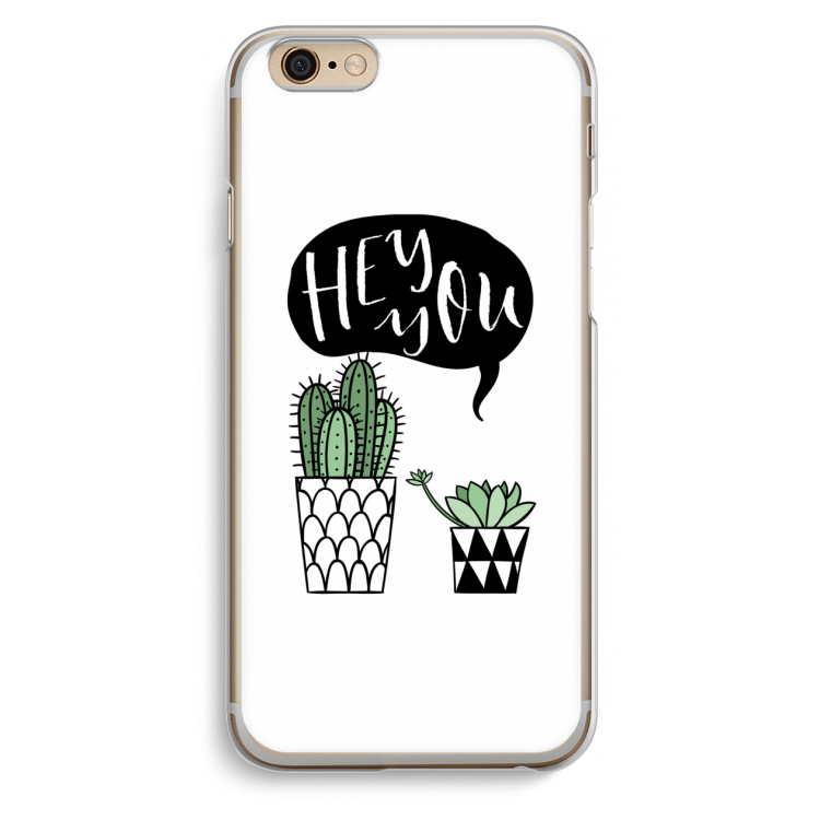Hey you cactus: iPhone 6 / 6S Transparant Hoesje