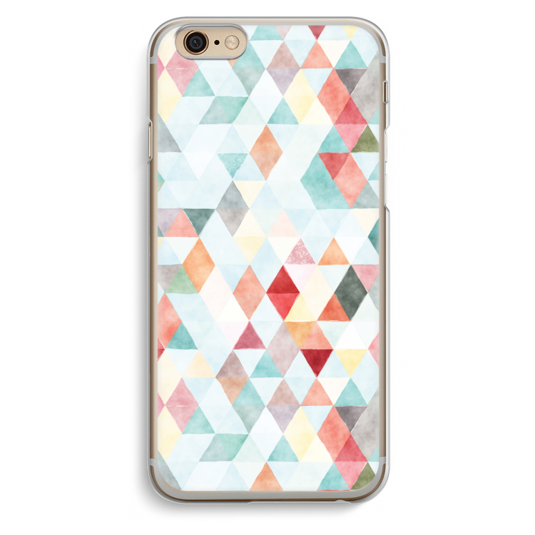 Gekleurde driehoekjes pastel: iPhone 6 / 6S Transparant Hoesje