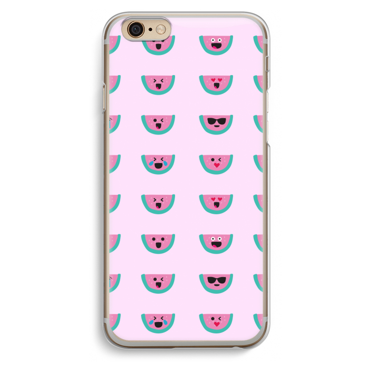Smiley watermeloenprint: iPhone 6 / 6S Transparant Hoesje