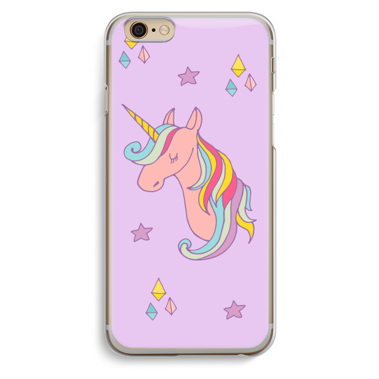 Roze eenhoorn: iPhone 6 / 6S Transparant Hoesje