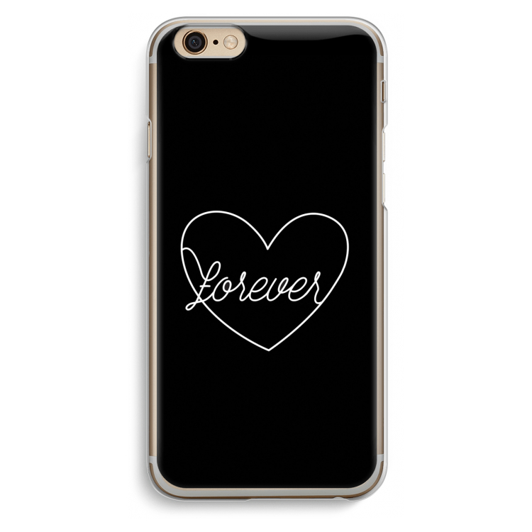 Forever heart black: iPhone 6 / 6S Transparant Hoesje