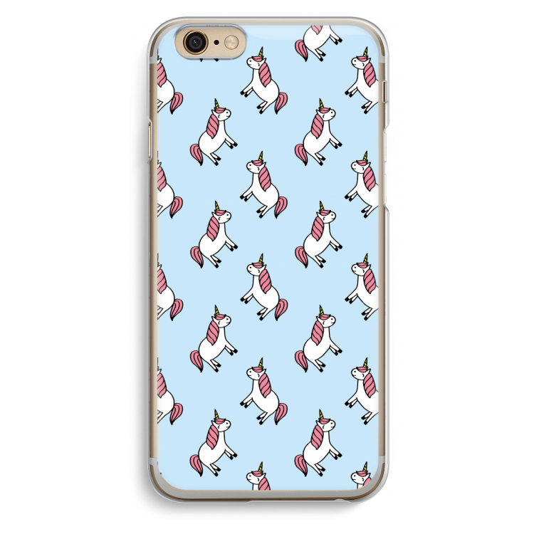 Eenhoorns overal: iPhone 6 / 6S Transparant Hoesje