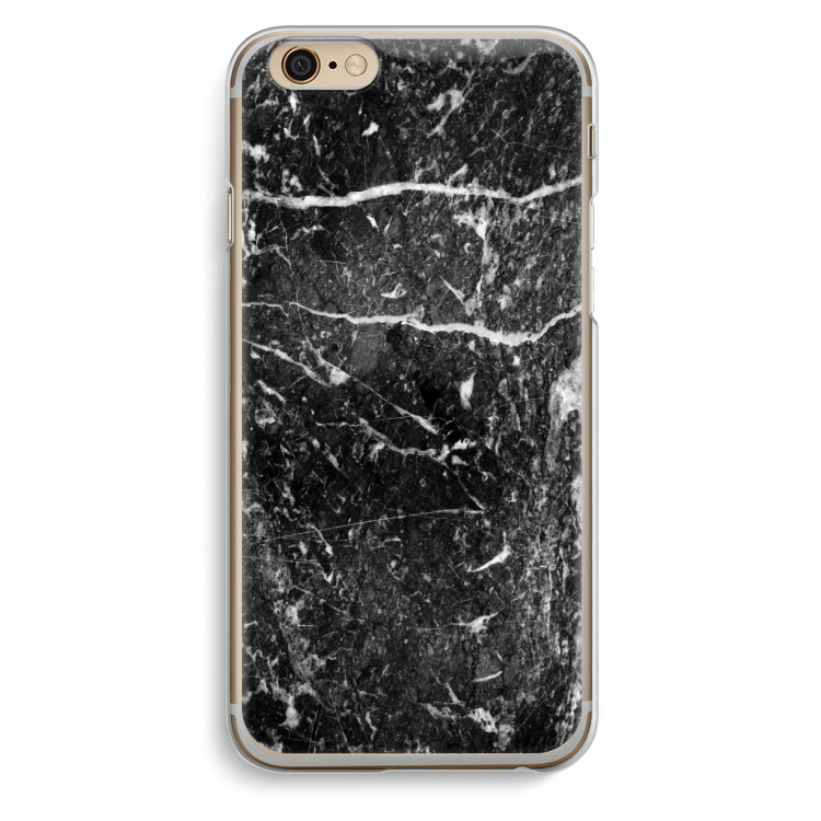 Zwart marmer: iPhone 6 / 6S Transparant Hoesje