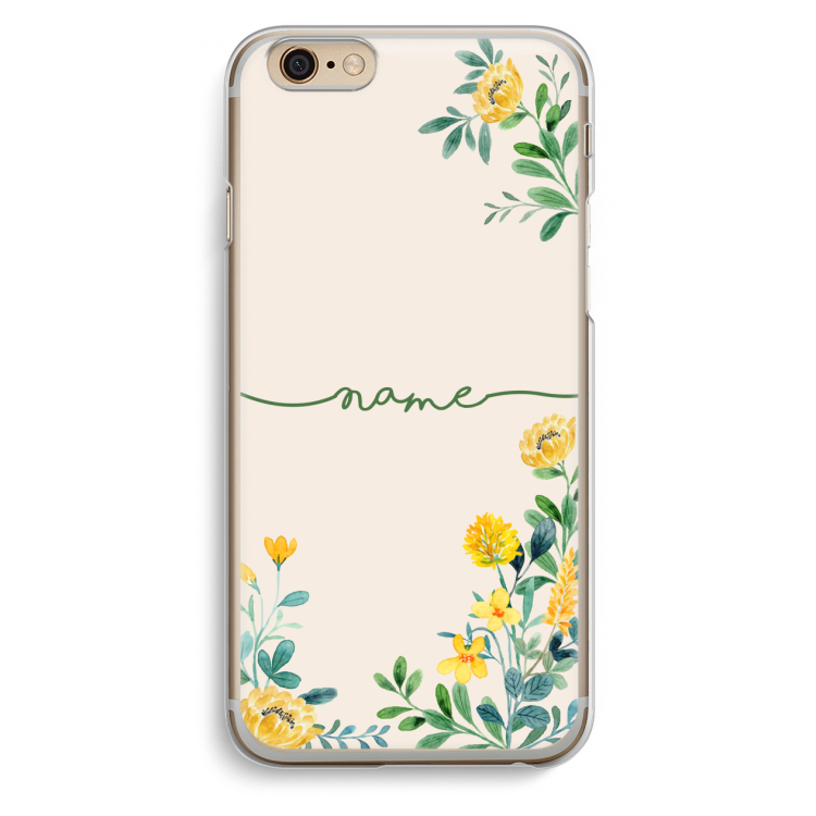 Gele bloemen: iPhone 6 / 6S Transparant Hoesje