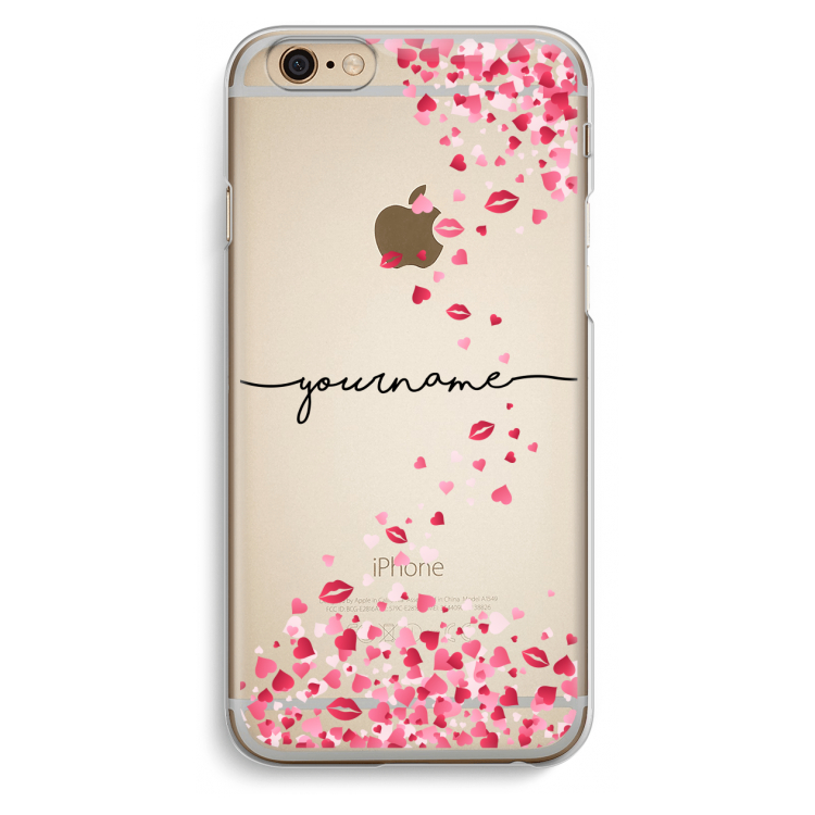 Hartjes en kusjes: iPhone 6 / 6S Transparant Hoesje