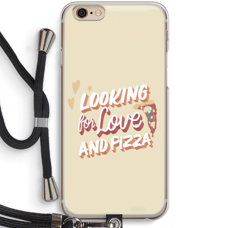 Pizza is the answer: iPhone 6 / 6S Transparant Hoesje met koord